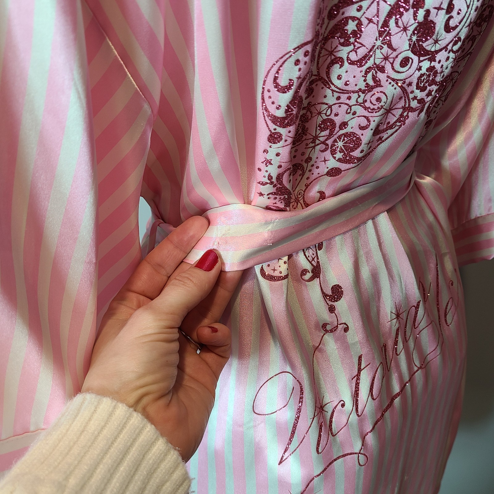 2009 Victoria’s Secret Fashion Show Robe OS Kimono Striped Butterfly Angel Wings