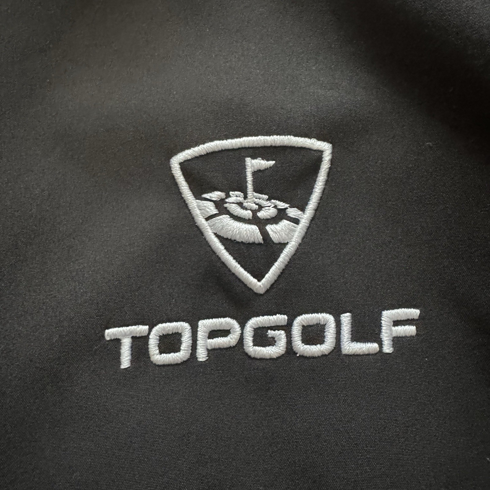 Topgolf Soft Shell Jacket Men’s Medium Black Full Zip Fleece Lined Mock Neck