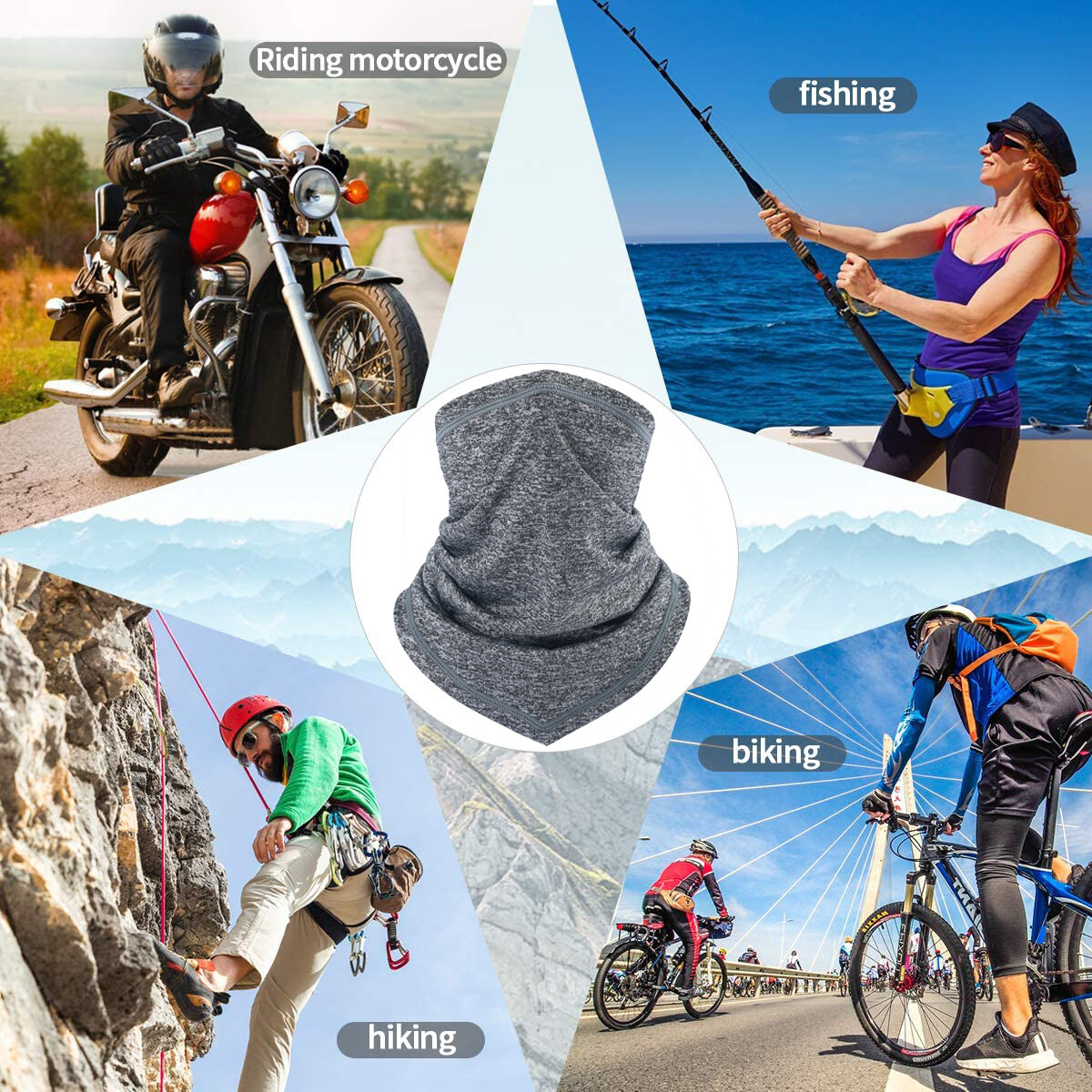 Cooling Neck Gaiter Face Cover Windproof UV Protection Mask Scarf for Men Women