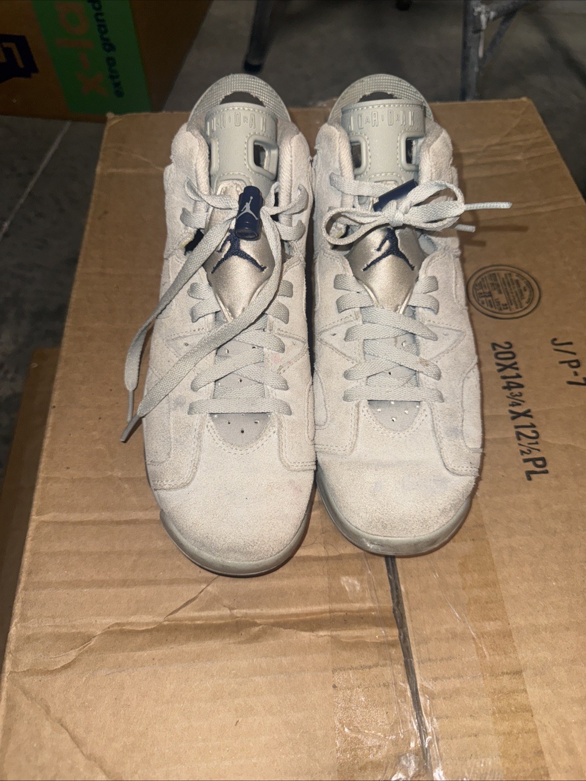 Air Jordan 6 Georgetown Sneakers Size 7y No Box 100% Authentic Ready To Ship