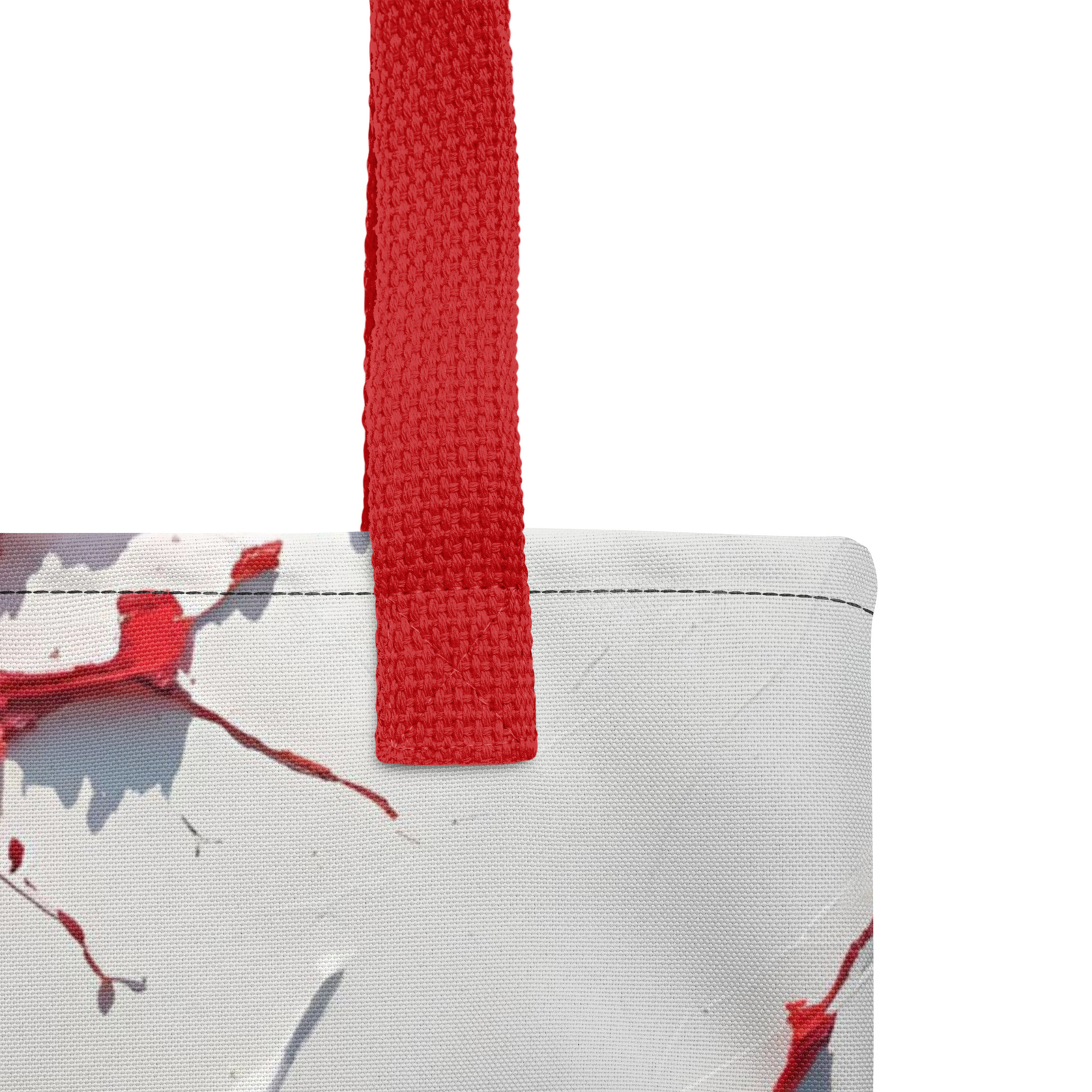 Red White Blue Paint Splatter Tote Bag 15×15 USA Patriotic Canvas Style Gift