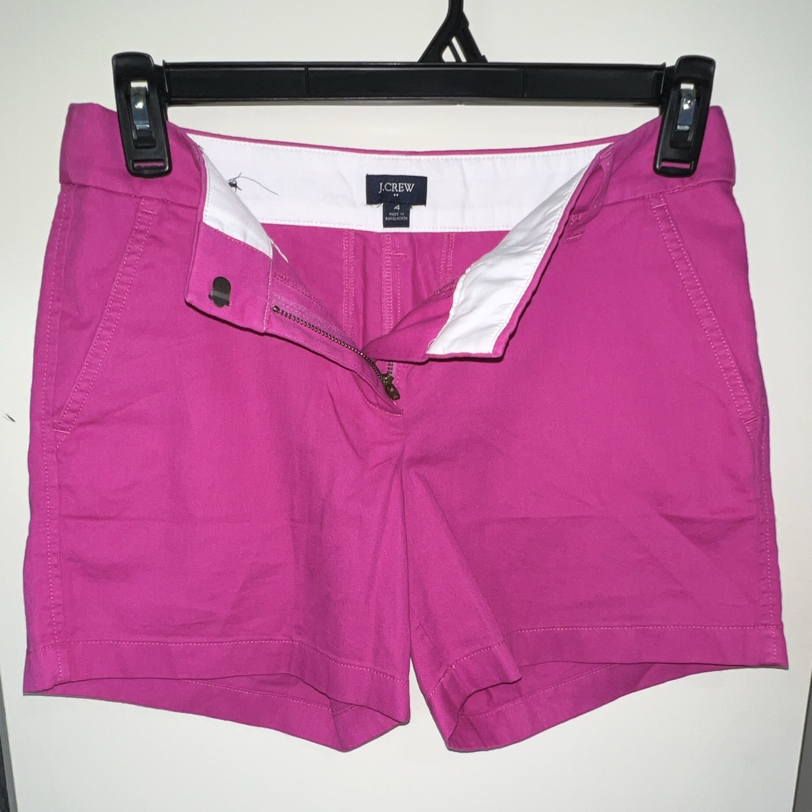 J.CREW Women’s Pink Chino Cotton Twill Flat Front Pocket Shorts Size 4