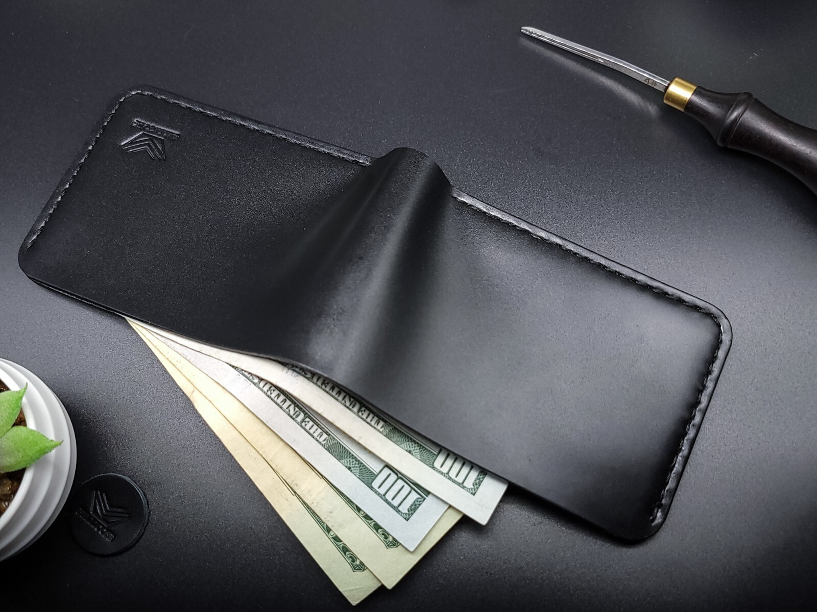 Full Grain Leather Wallet, Handmade Bifold Leather Wallet Premium Quality w/RFID