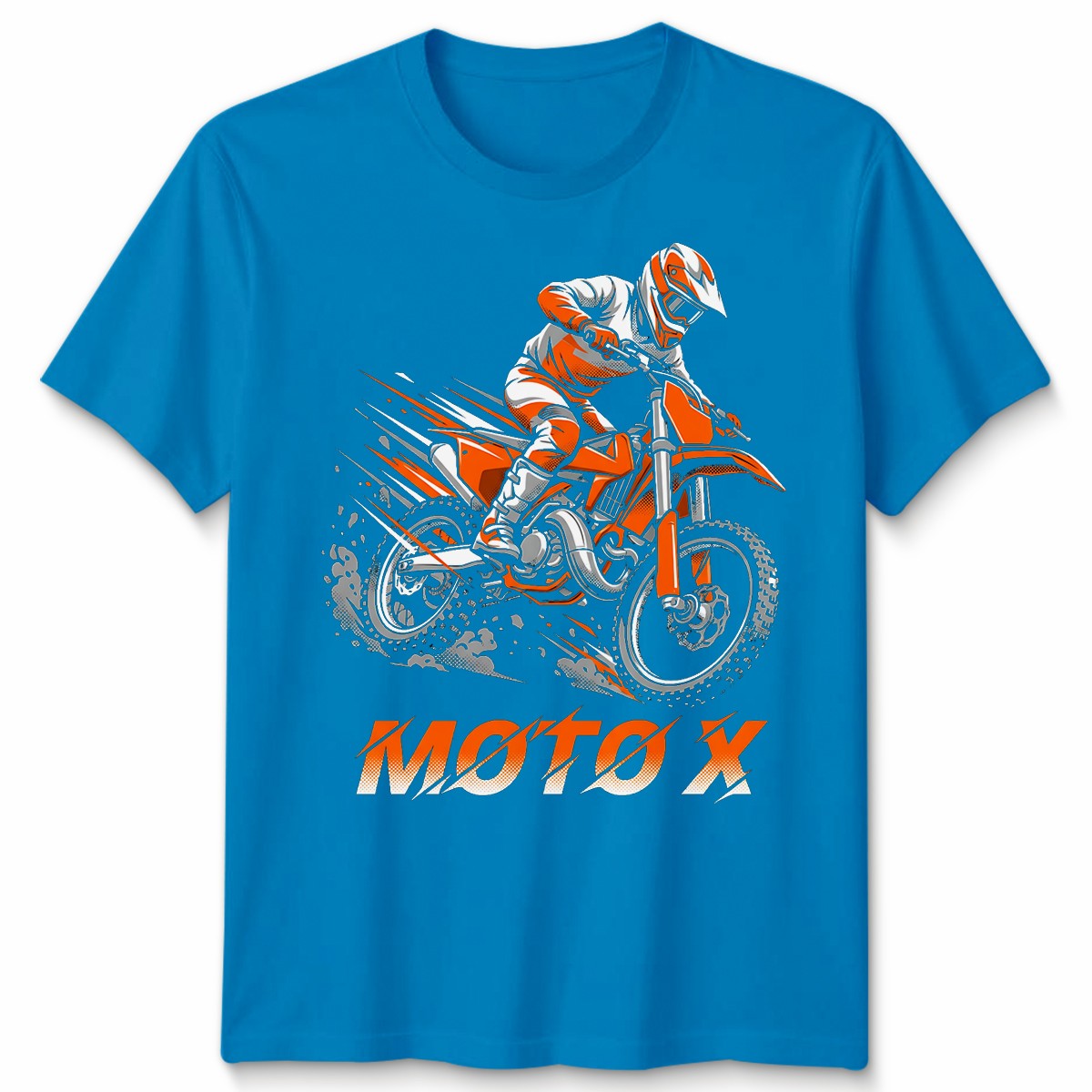 Personalised Orange Dirt Bike Unisex T Shirt Motorcycle Motorbike Graphic Tee