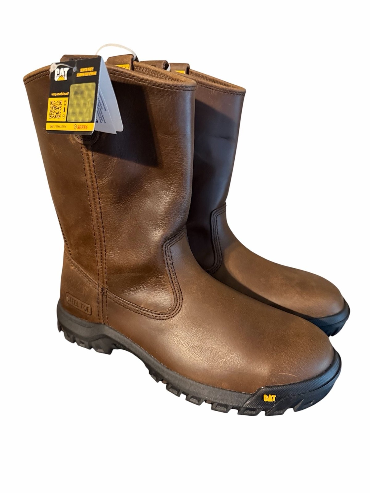 Caterpillar CAT Steel Toe Pull-On Work Boots Brown