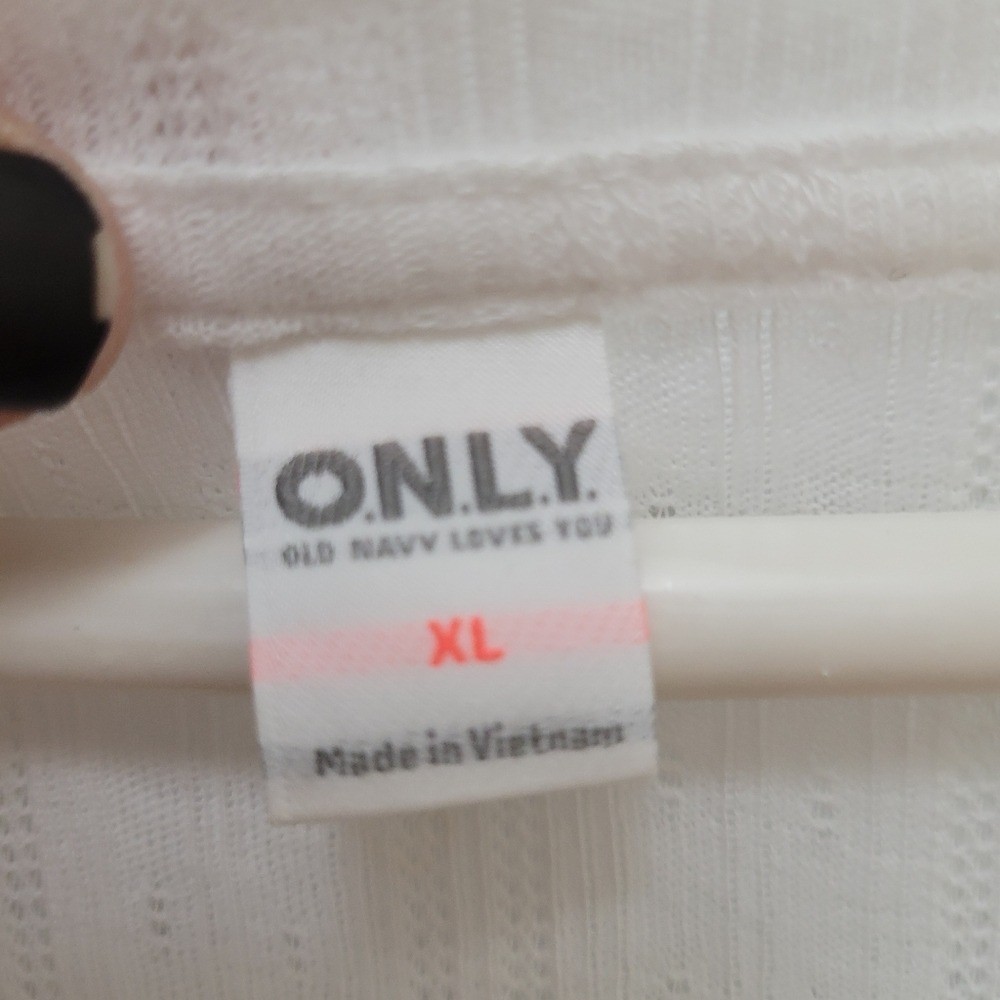 Old Navy White Pointelle Long-Sleeve Top EUC Coastal Grandma Elevated Basic