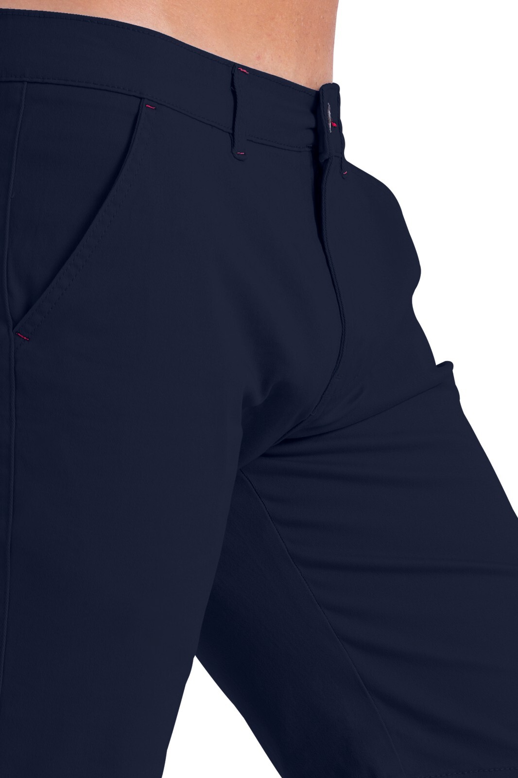 Mens Chino Summer Shorts Casual Cotton Slim Fit Spandex Beach Half Navy Pants