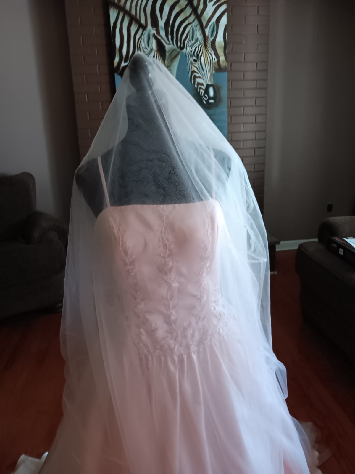Forever Yours Blush Pink Spaghetti Straps Ball Gown size 12