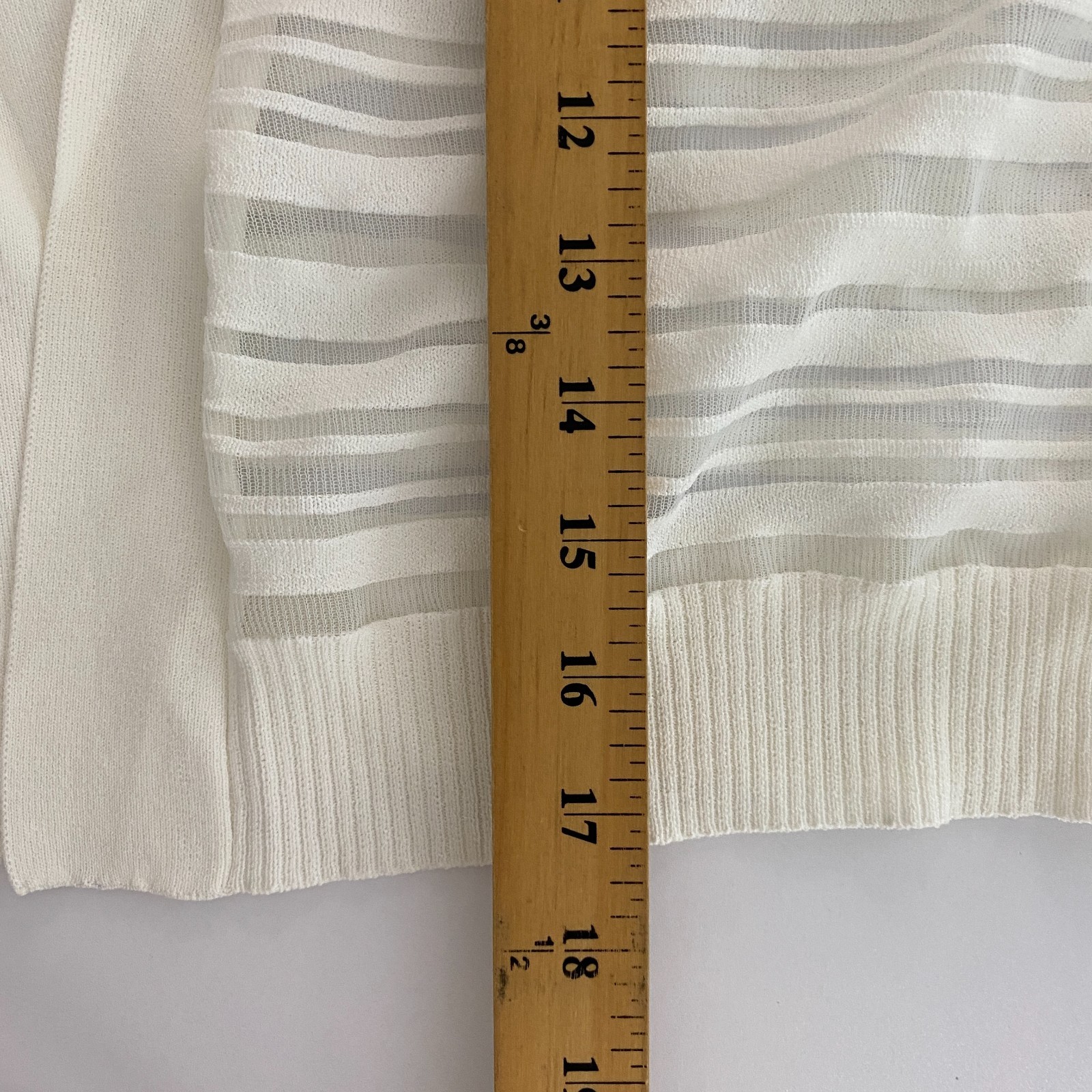 Calvin Klein Shrug Sweater Open Cardigan Size Large Ivory Semi Sheer