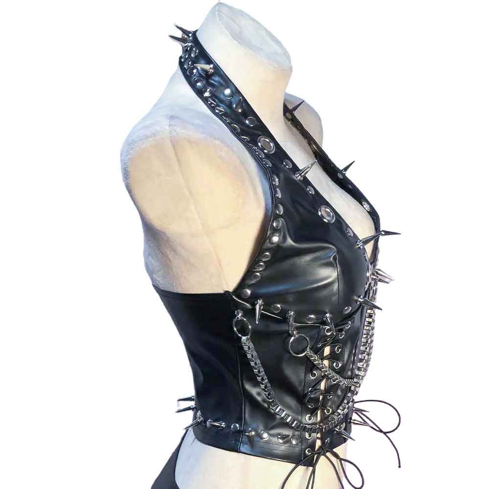 Goth Tops Emo Clothing Grunge Spiked 80s Boho Y2K Punk Rock Clothes Gothic Tank