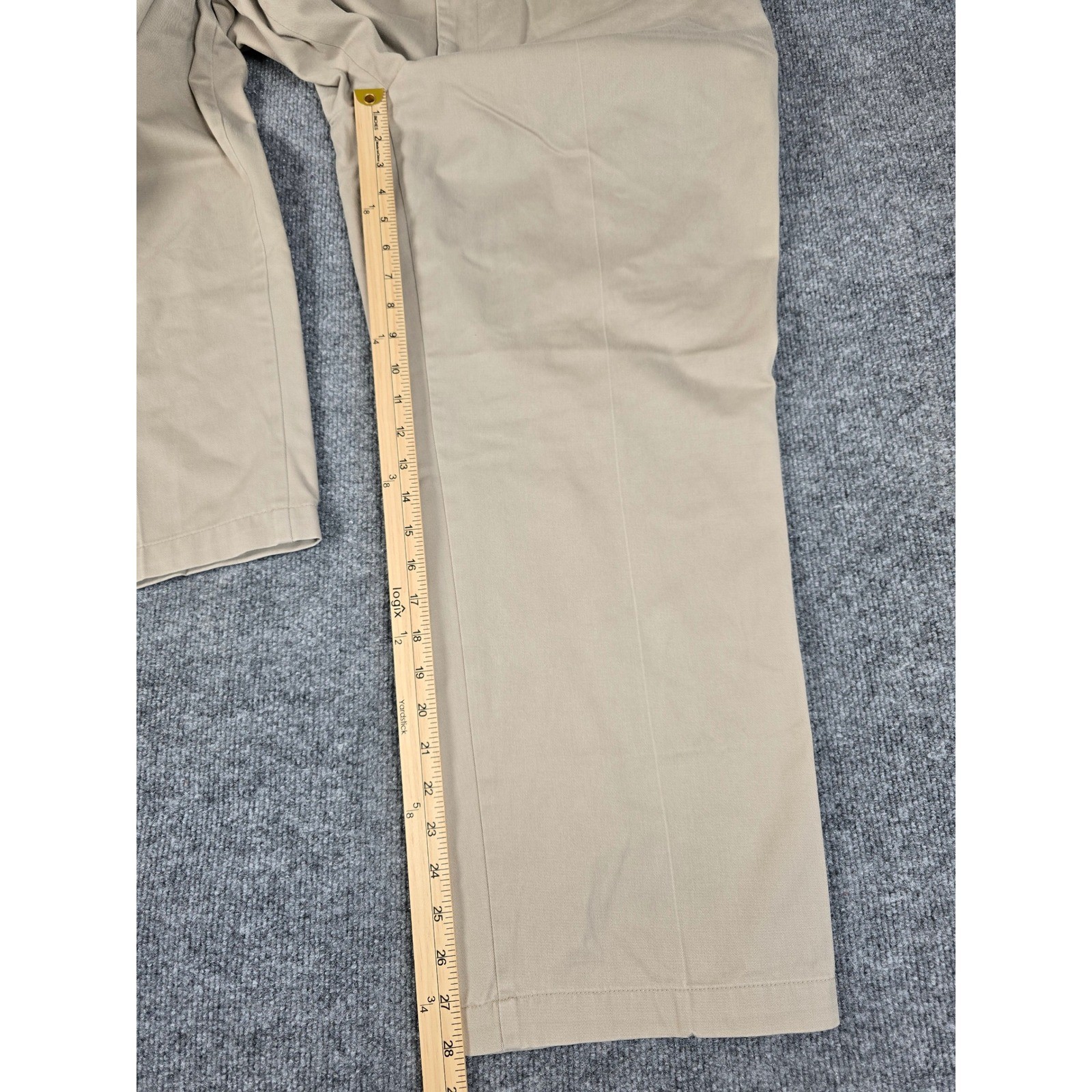 Savane Motion Mens Wheat Khaki Cotton Blend Flat Front Dress Pants 40W x 29L