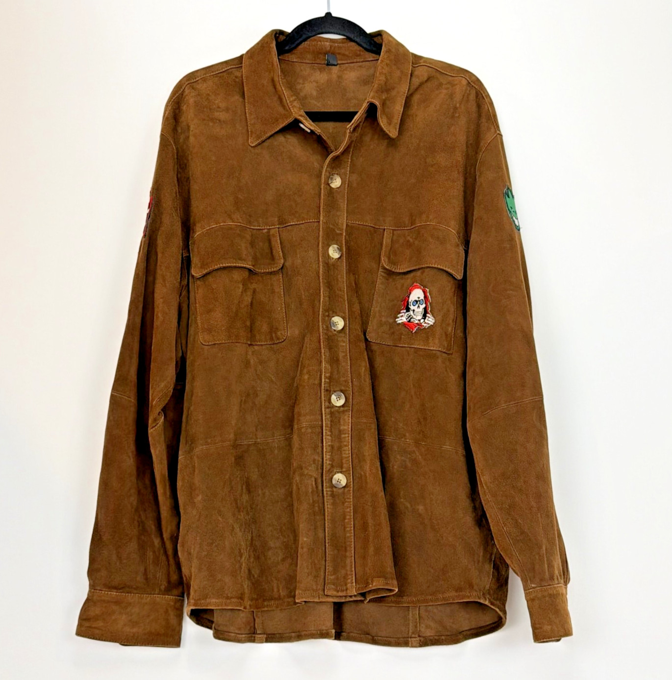 Custom Powell Peralta Suede Jacket XXL Spitfire Deathbox Skate Patches