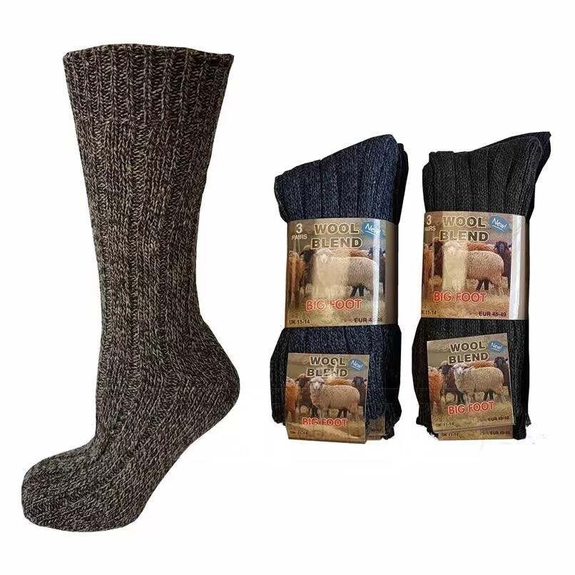 3/6/12 Pairs Mens Wool Blend All-Terrain Boot Socks Winter Socks UK (6-11)