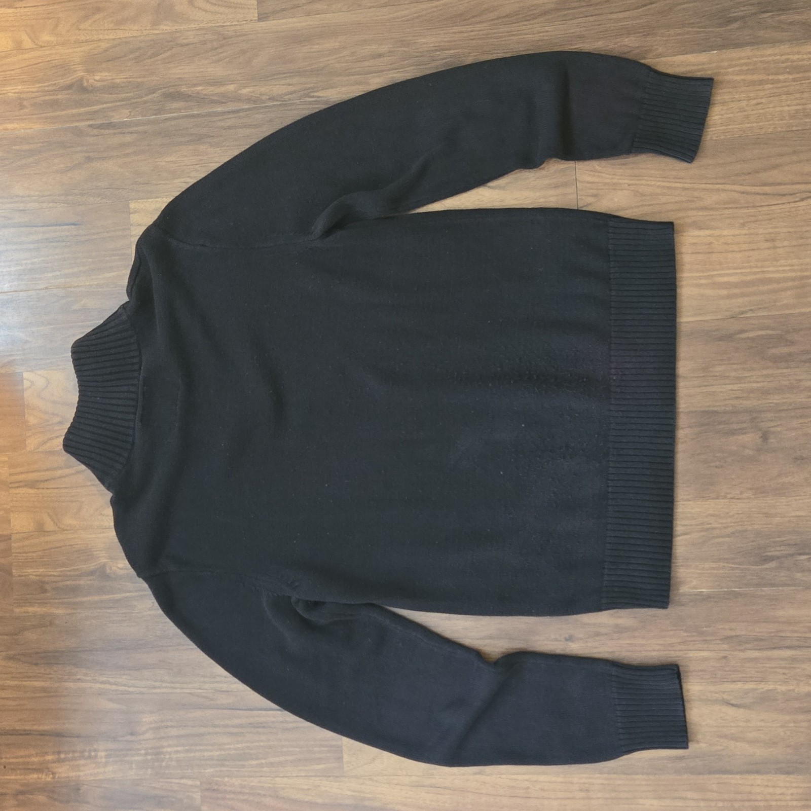 American Eagle Outfitters Men’s Black Mock Neck 1/4 Zip Knit Sweater M Athletic
