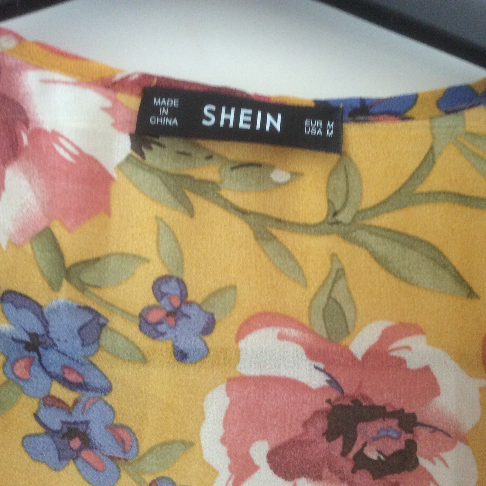 Shein Mustard Yellow Multi Floral Print Long Sleeve Open Jacket M
