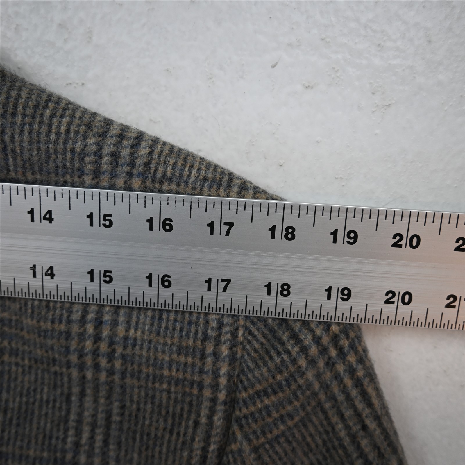 Vtg USA 40R Beige Gray Glenn Check Flannel Wool Mens Blazer Jacket Sport Coat