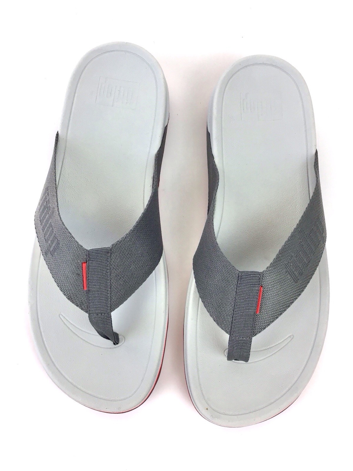 FitFlop Surfa Toe-Post Sandals Pewter Grey Polyester US Size 10