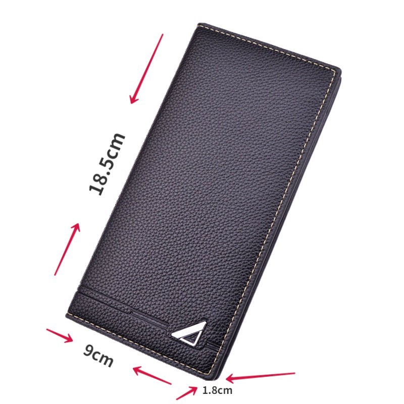 Mens Long Wallet Slim Leather Bifold Credit Card Holder Clutch Purse Black