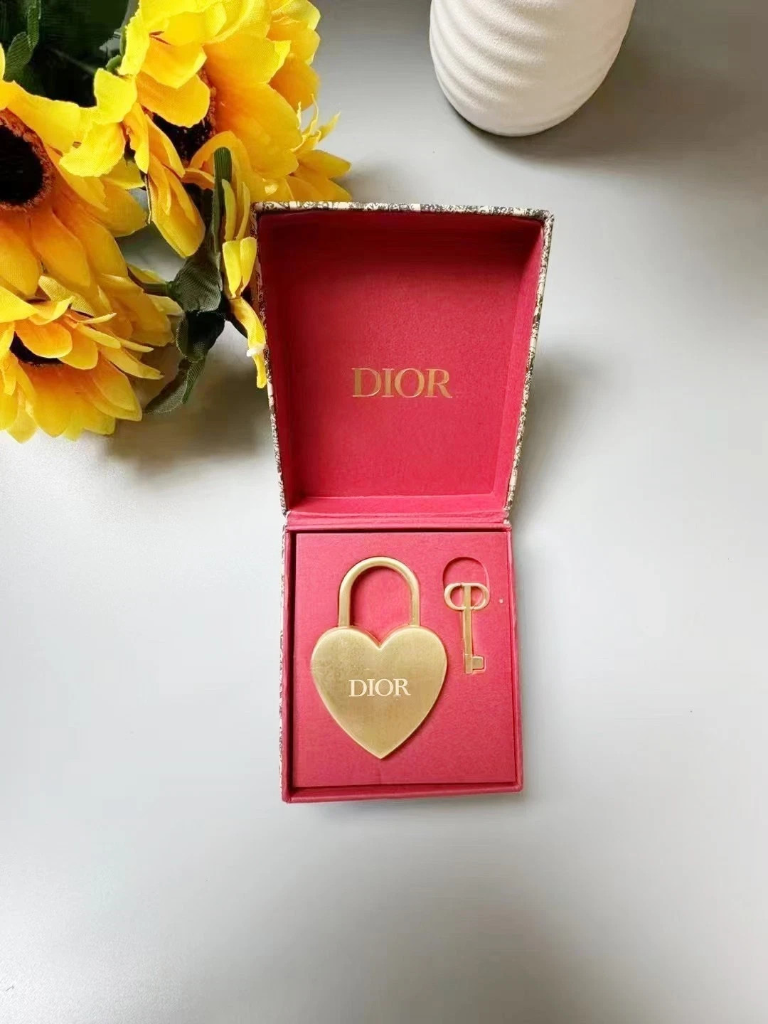 Dior Love Gold Heart Lock & Key Brand Novelty Limited Edition With New Box