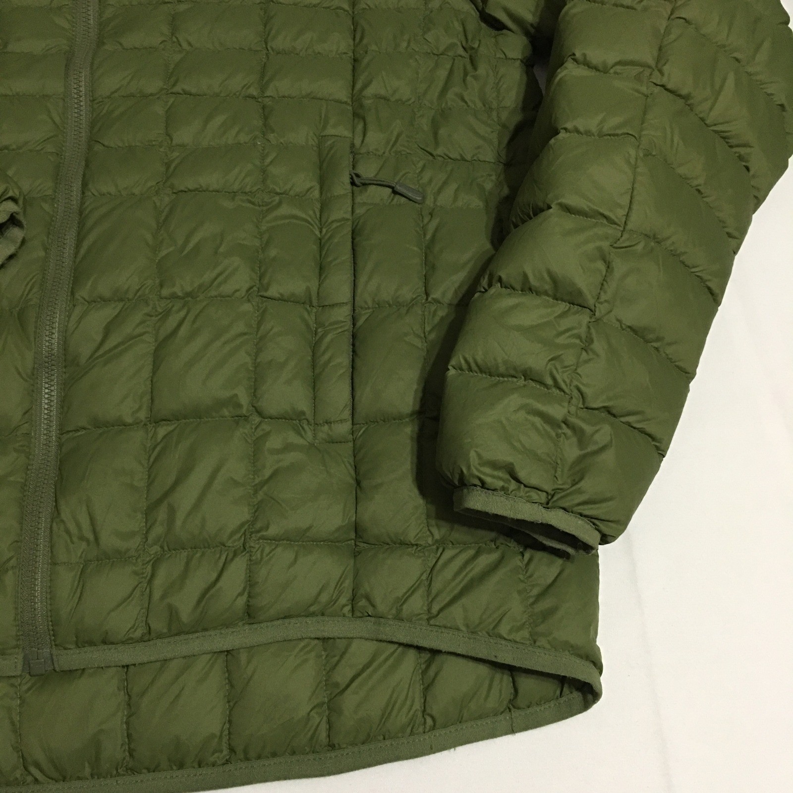 K-Way Puffer Jacket Mens Medium Olive Green Quilted Down Full Zip