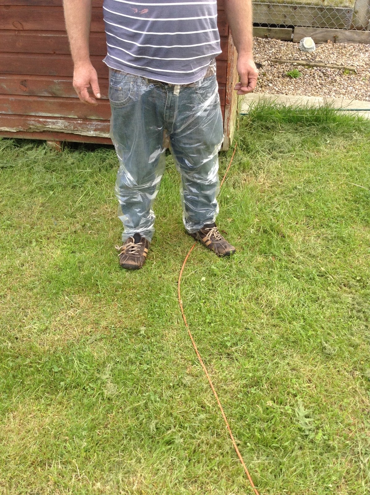 2 PAIRS WATERPROOF ELASTICATED TROUSERS FITS SIZE 28-38 IDEAL FOR FESTIVALS, ETC