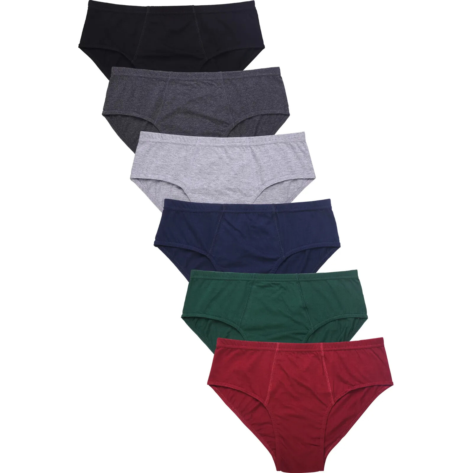6 Pack Men’s ULTRA Solid Cotton Knocker Bikini Brief Underwear Assorted Colors