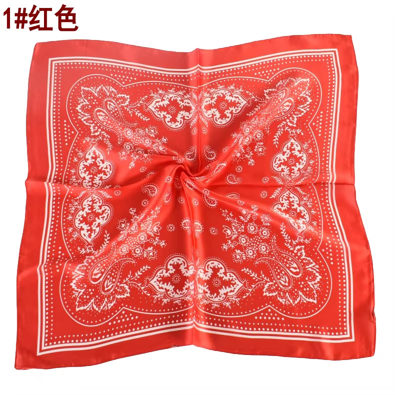Square Satin Scarf Silk Feel Neckerchief Head Neck Wrap Paisley Bandanna 27″x27″