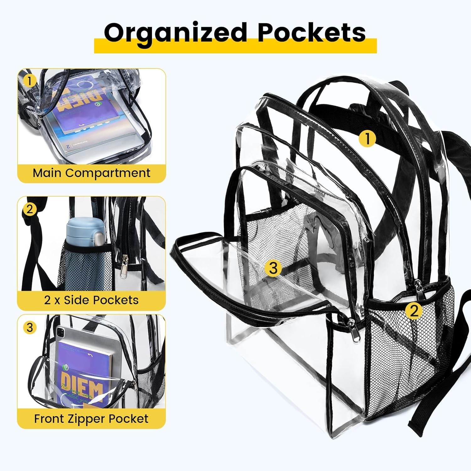 Click to see full view Vorspack Clear Backpack Heavy Duty – Clear Backpacks for