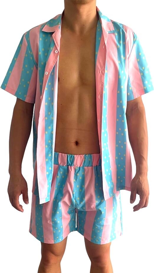 Beauty Boy Doll Movie 80’s Ken Beach Shirt Shorts Set Halloween Costume Cosplay