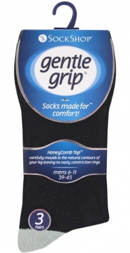 12 Pairs Non Binding Mens Socks, Gentle Grip Soft Honeycomb Socks Mens UK 6-11