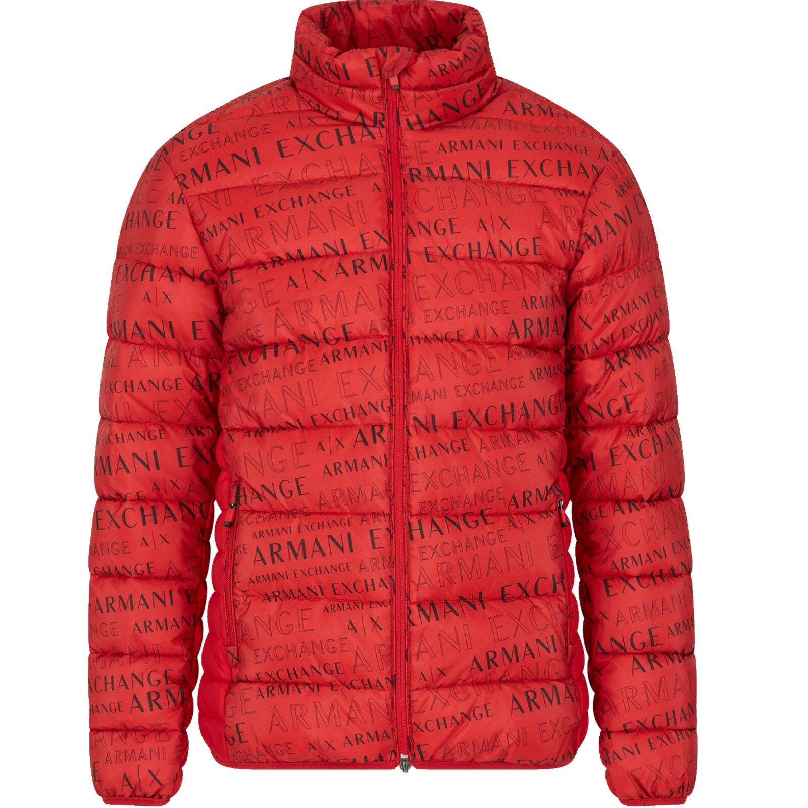 NWT : A|X ARMANI EXCHANGE Mens Logo Print Quilted Puffer Jacket : RED : S – XXL