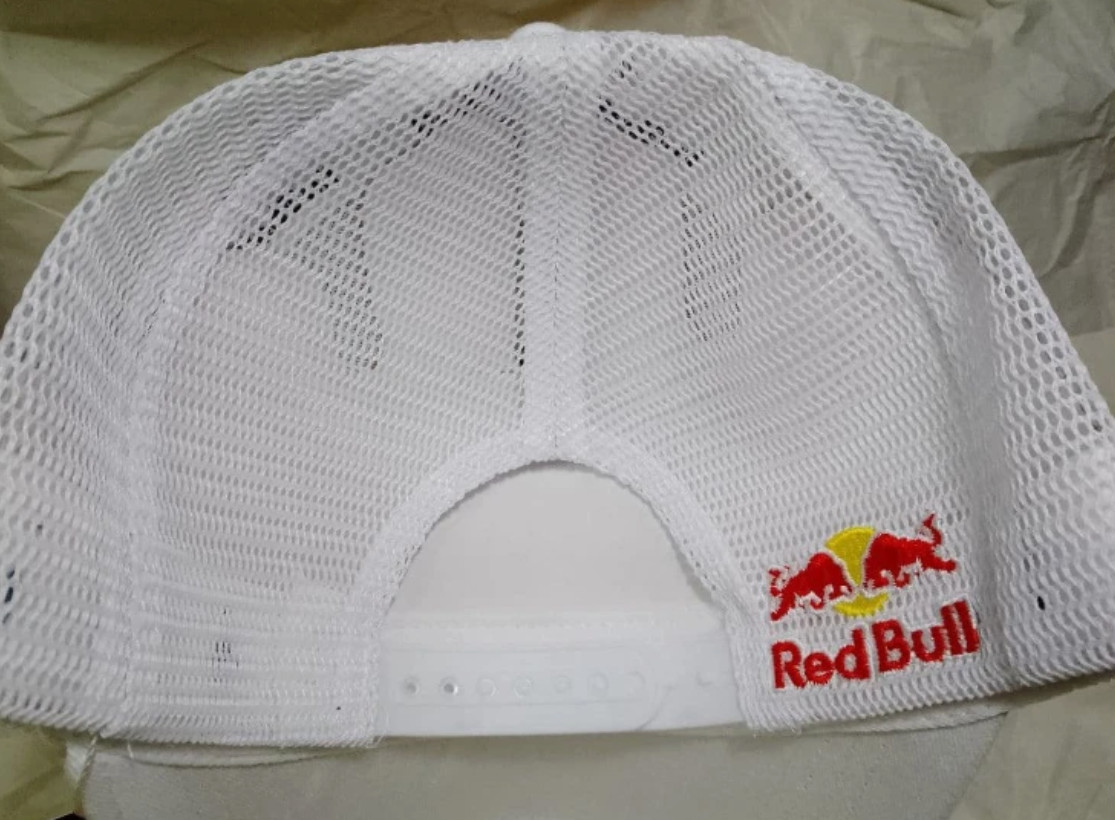 Red Bull Baseball Cap White Mesh Back Adjustable Snapback Hat NWT Sport New