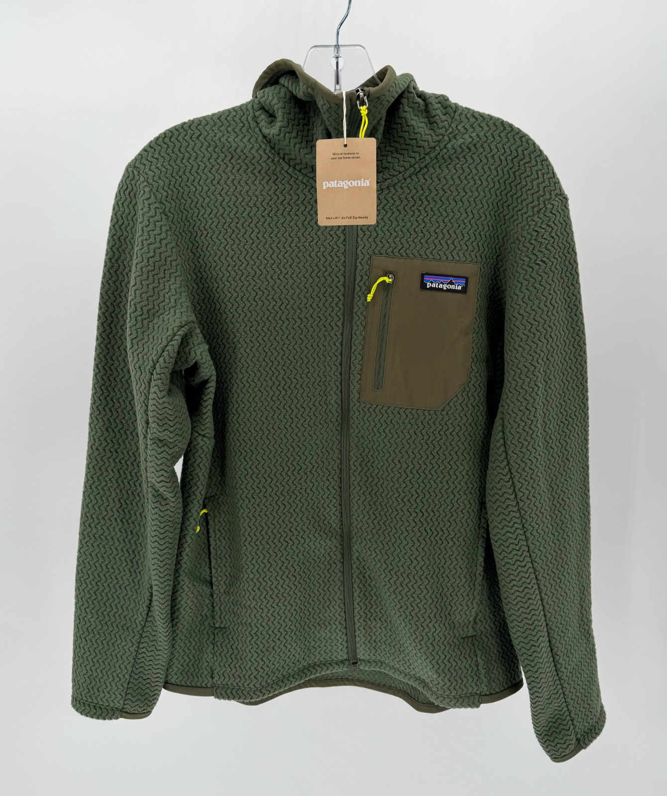 Patagonia Men’s R1® Air Full-Zip Hoody, Style # 40255, Torrey Pine Green