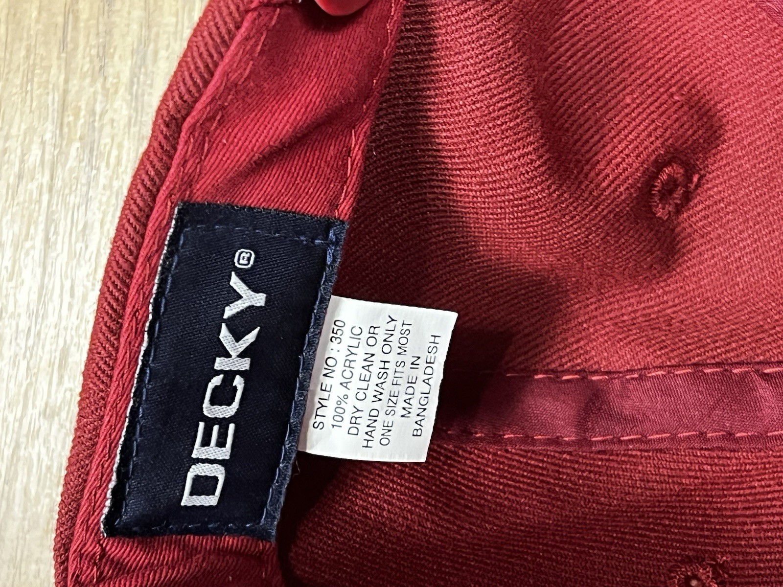 Paris Embroidered Trucker Hat Decky Style 350 Red OSFM SnapBack