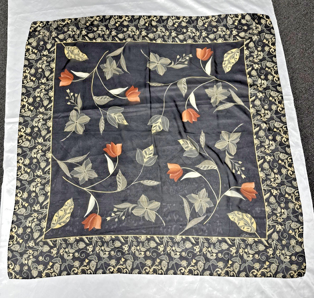 Saldarini Square Scarf 42×42” Excellent Condition VINTAGE