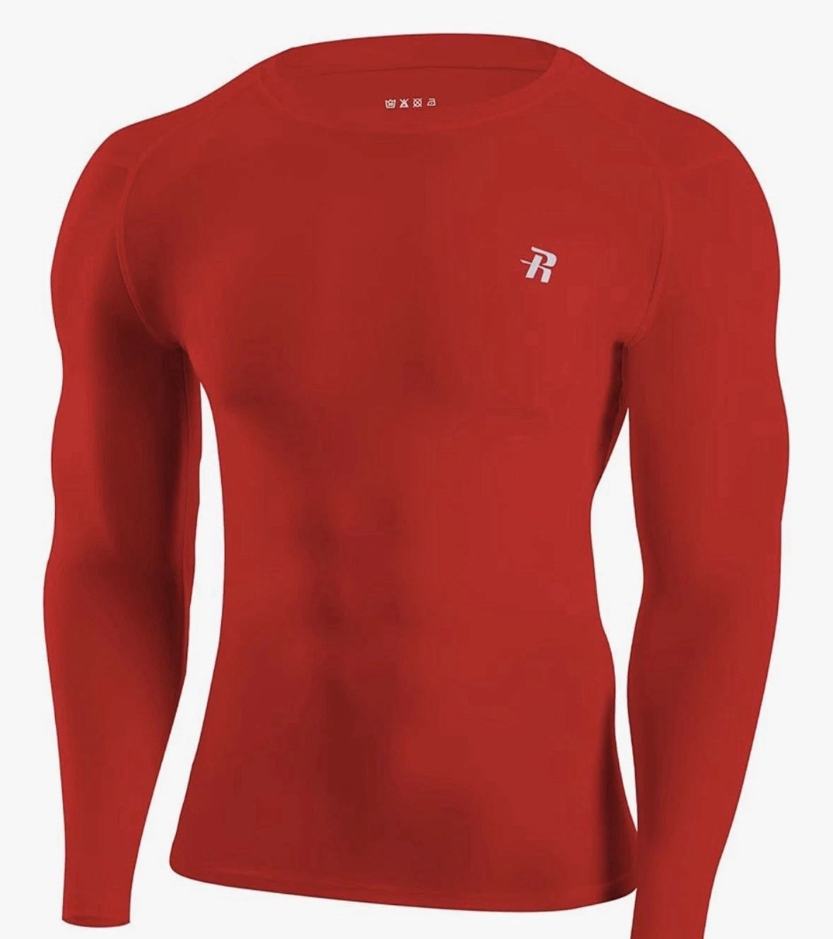 Runhit Long Sleeve UPF 50+ Men’s Compression Shirts Red