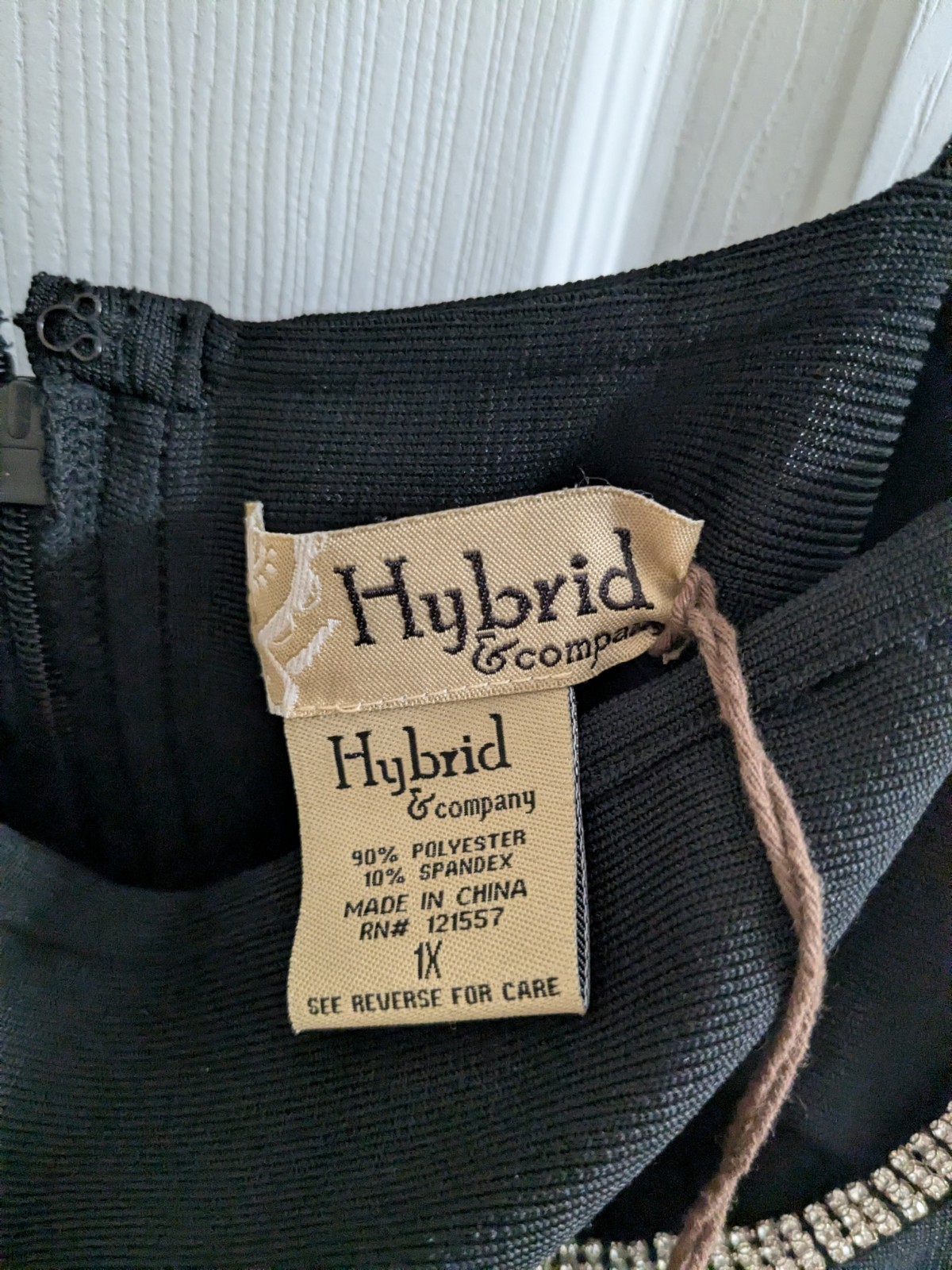 Hybrid & Company Black Mini Rhinestone Strap Bodycon Cocktail Party Club 1X