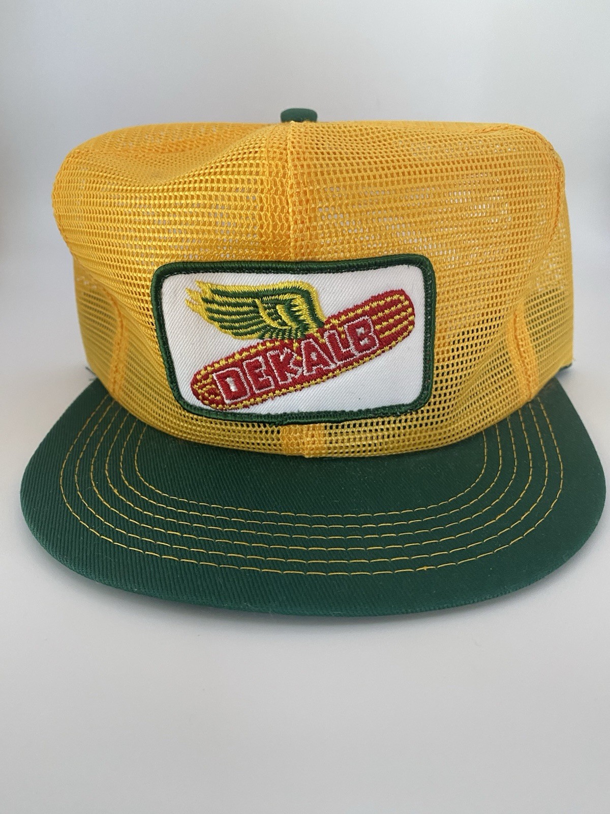 Vintage Dekalb Agri Seed Patch Mesh K Brand USA Trucker Snapback Hat