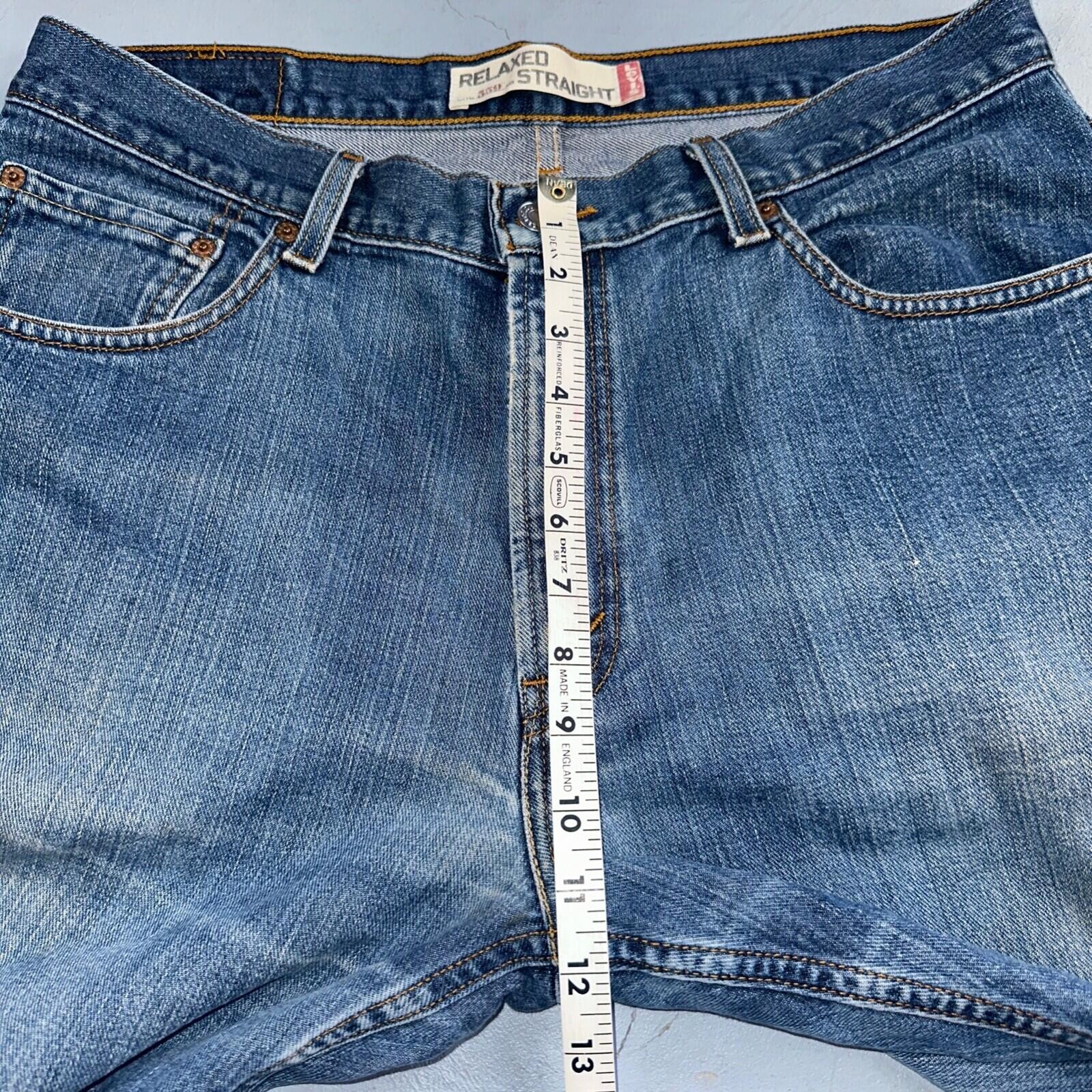 Levis 559 Relaxed Straight Fit Rugged Dark Blue VTG Y2K Denim Jeans Mens 36×32