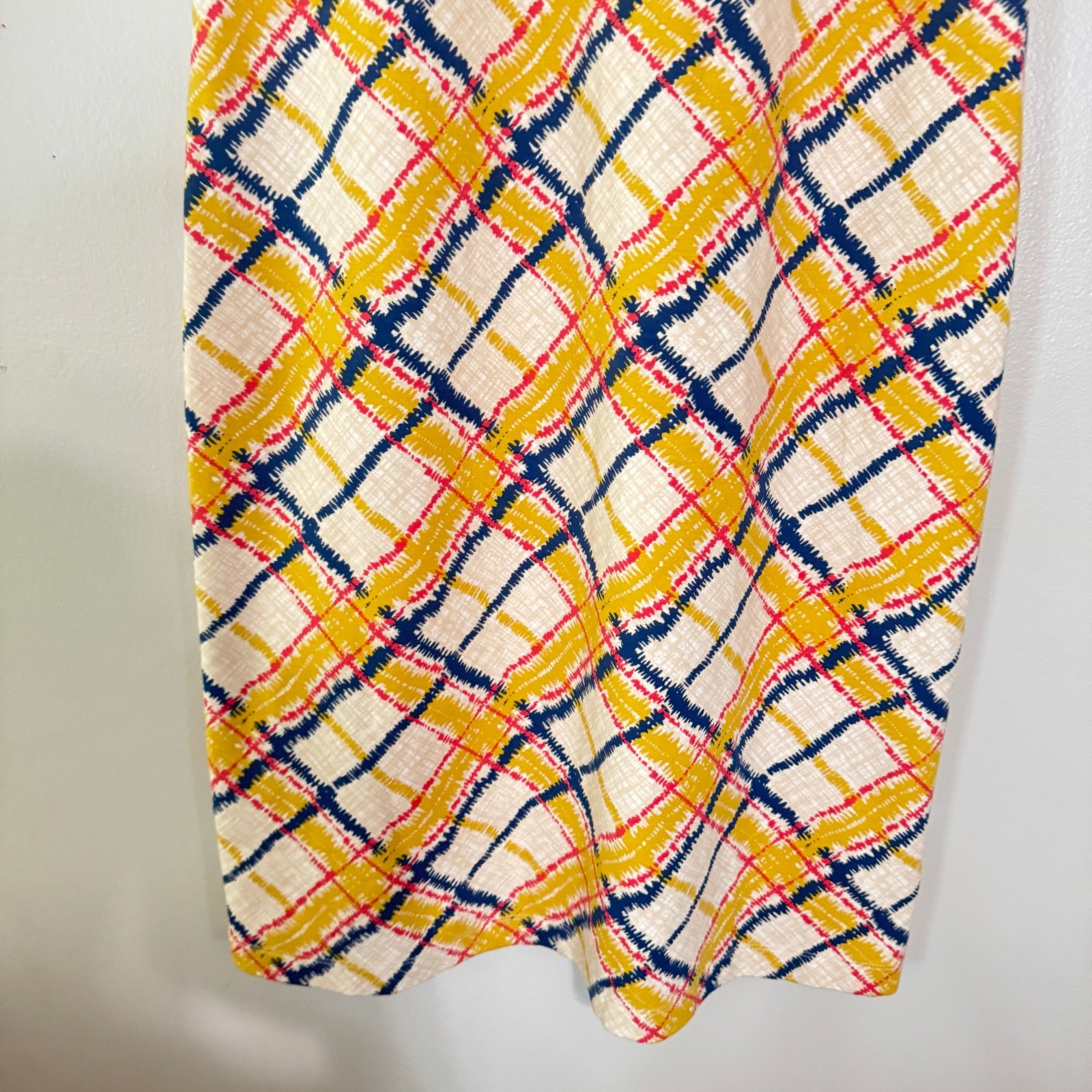 NEW J. McLaughlin Devon Sleeveless Shift Dress Chalk Plaid Print Bainbridge M
