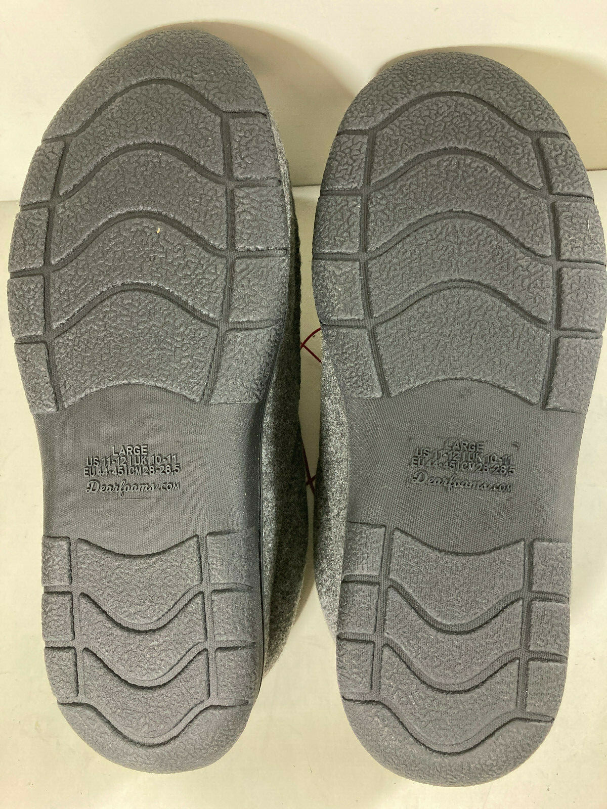 Dearfoams Men’s Slippers Memory Foam Charcoal Sizes 7 8 9 10 11 12 13 14