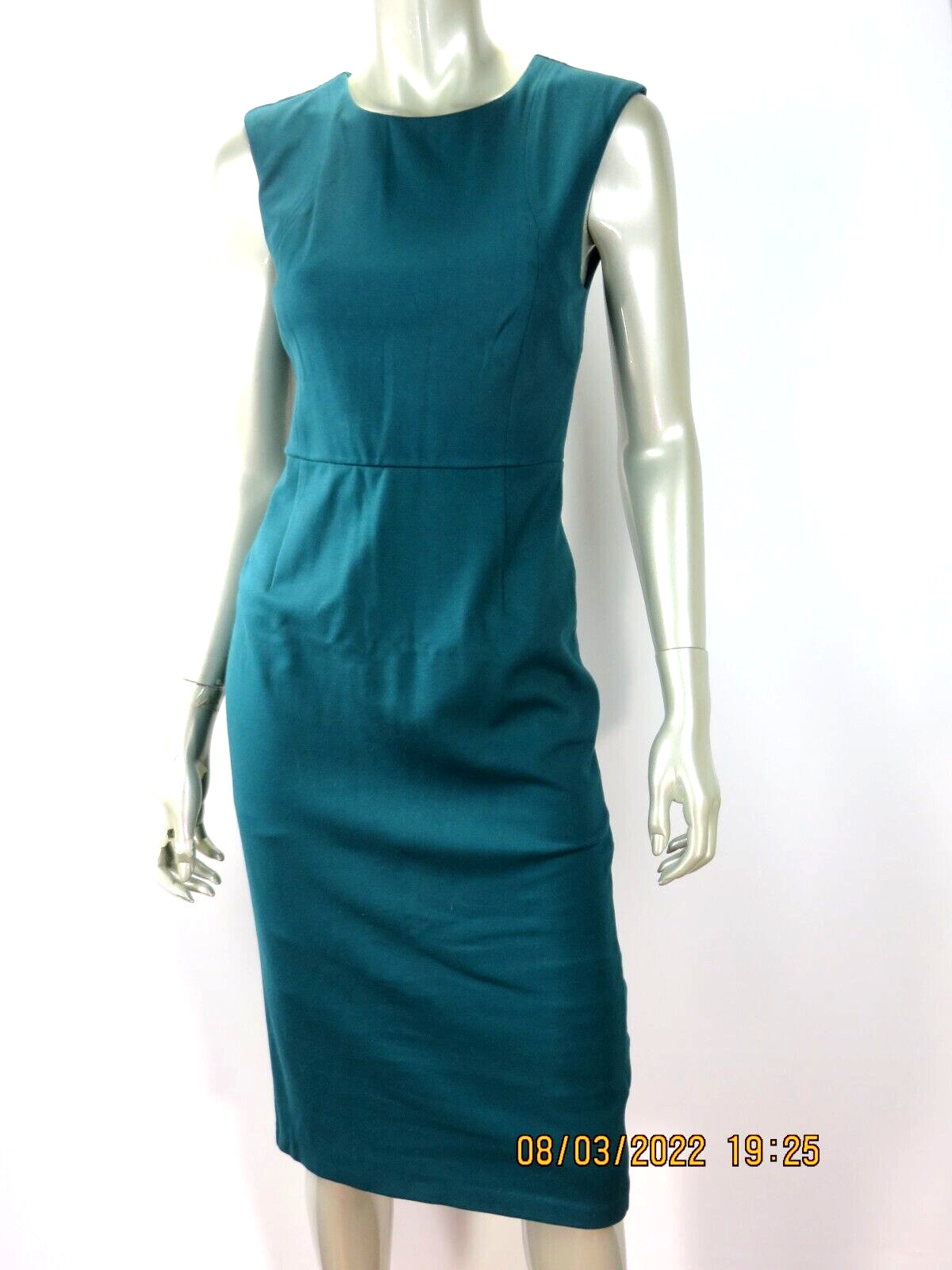 EXPRESS SZ 4 Rayon/Nylon/Spandex Pine Green Back Full Open Zipper Tunic Dress