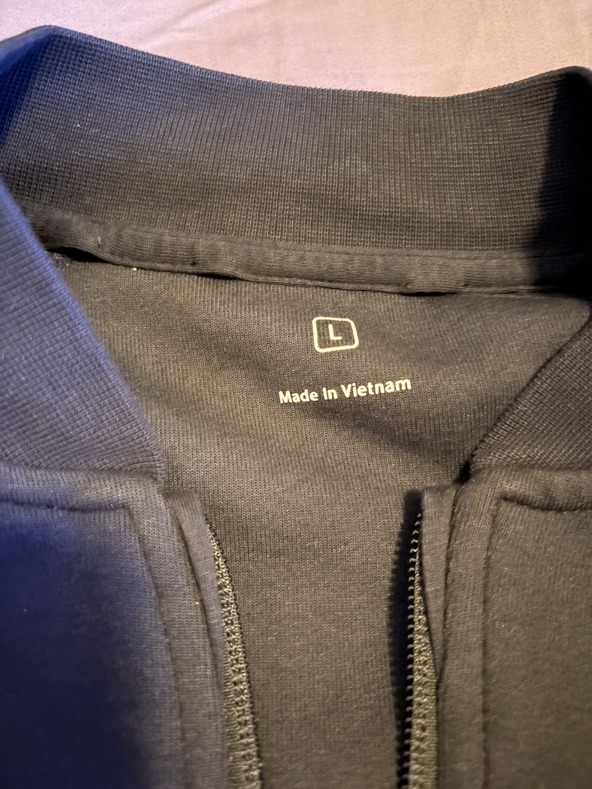 Apple Employee Uniform Full Zip Jacket Black Embroidered Logo Bomber Mens L