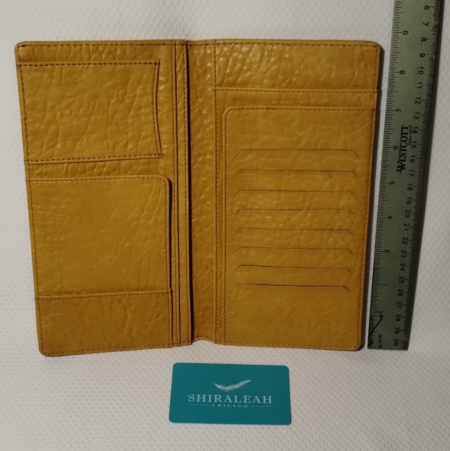 Shiraleah Women’s Yellow Checkbook Wallet Vegan Leather Bifold Folding Clutch