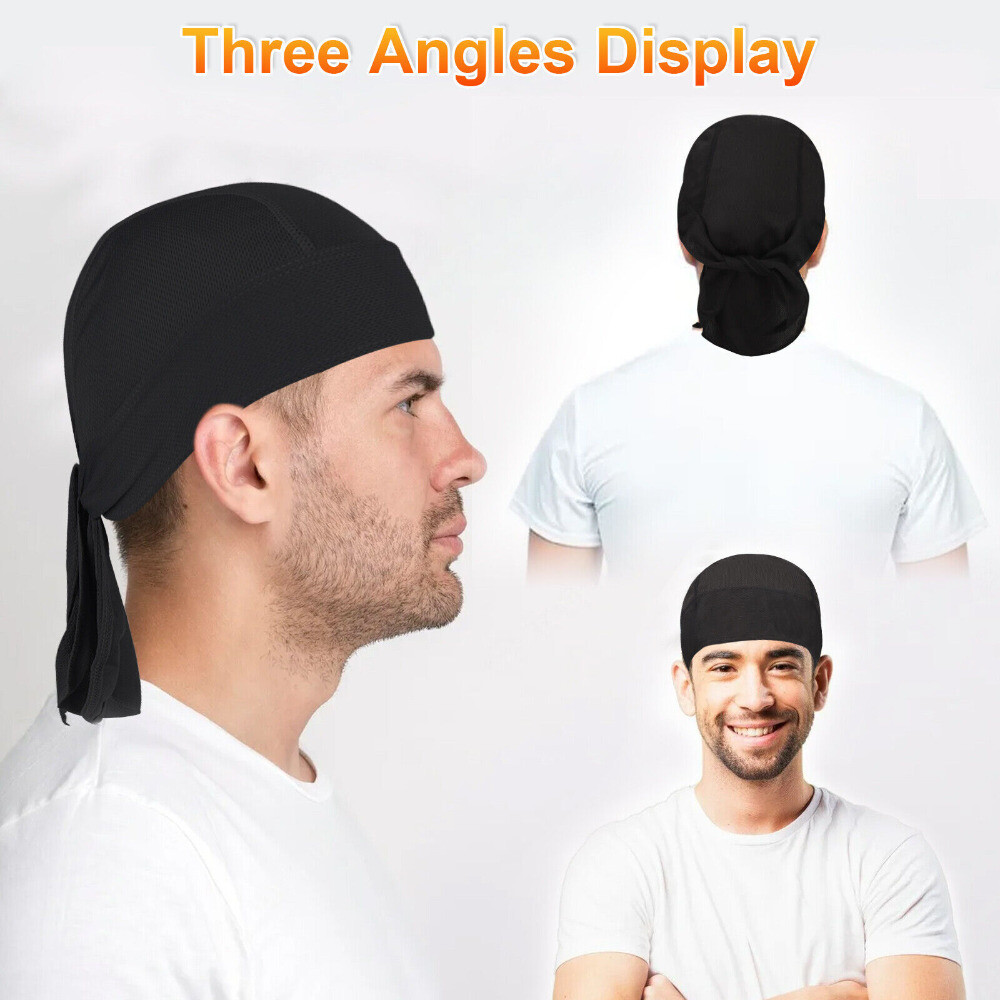 Cooling Durag Du-rag Wave Cap Hat Doo Rag Biker Bandana Head Wrap Skull Cap