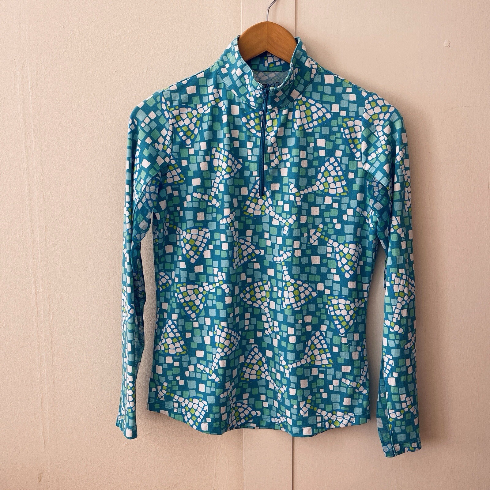 IBKUL Women’s Long Sleeve 1/4 Zip Pullover Top SZ S Outdoor Golf Martini Glass