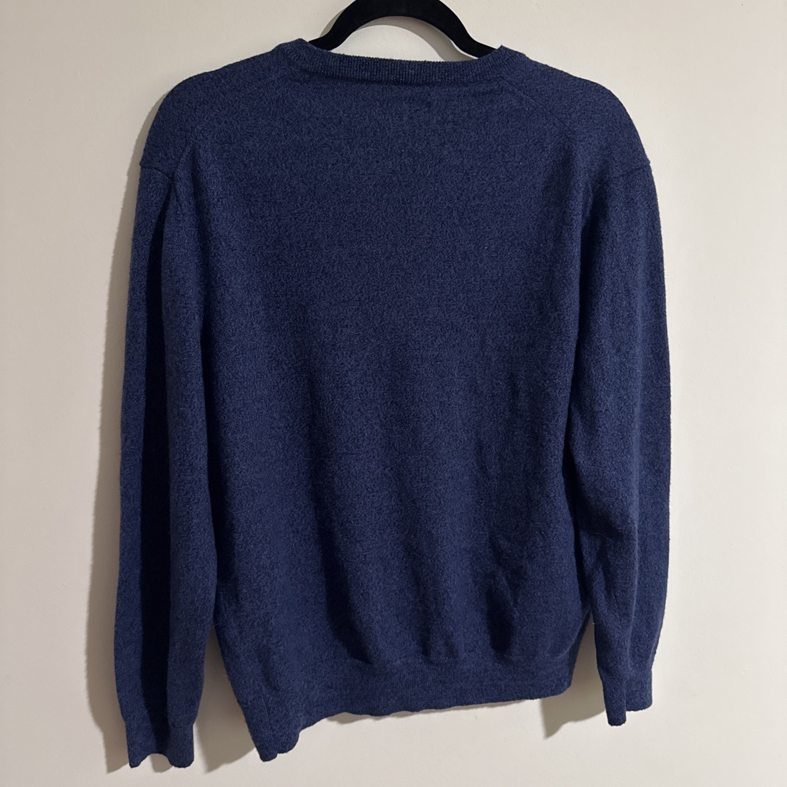 Club Room Sweater Mens XL Navy Blue Merino Wool Blend Crew Neck Minimalist