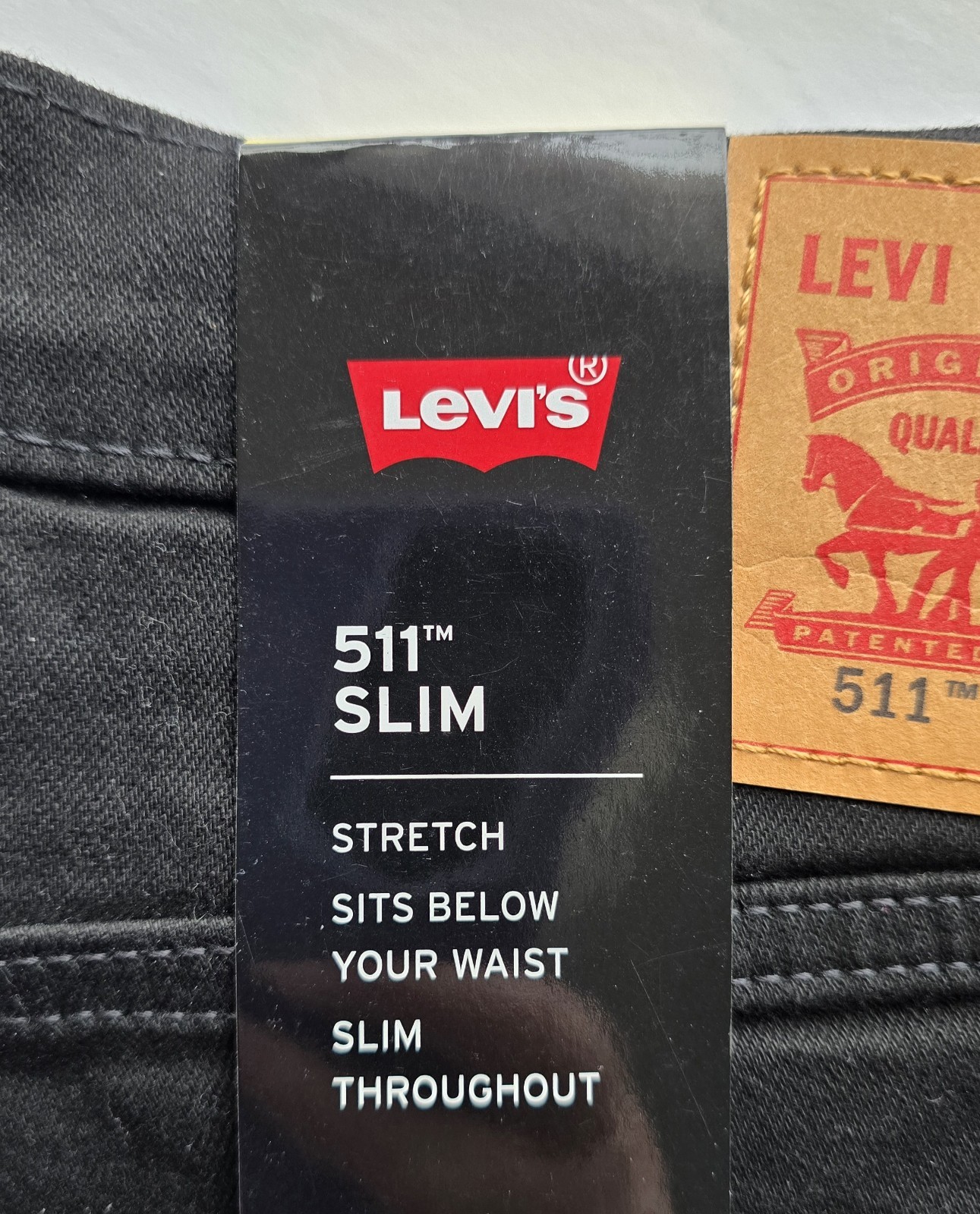 Levi’s Men’s 511 Slim Jeans Stretch Black Denim NEW 36×30