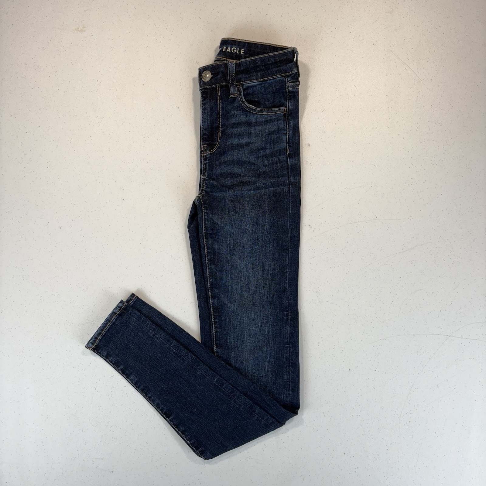 American Eagle Women’s 0 Long High Rise Jegging Dark Wash Next Level Stretch