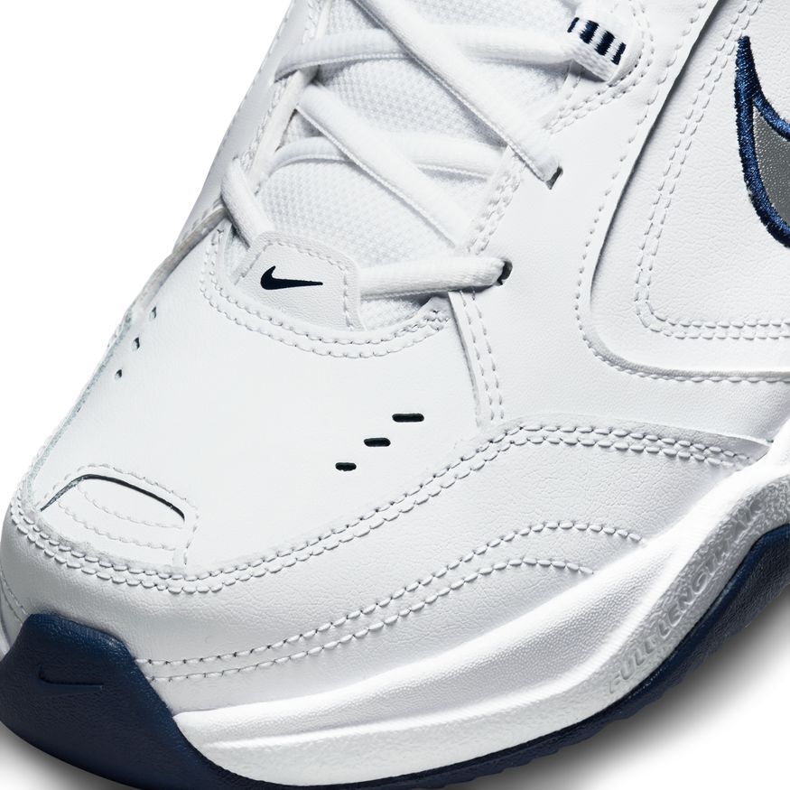 Nike AIR MONARCH IV Men White Blue 102 Walking Shoe Medium & WIDE WIDTH 4E EEEE